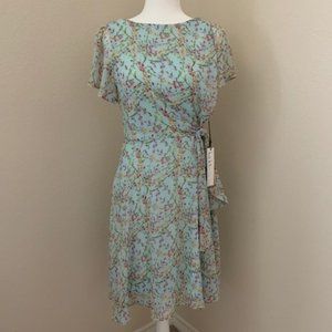 NWT - Nicole Miller Chiffon Floral Dress
